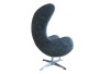 Дизайнерское кресло EGG CHAIR черный матовый с эффектом состаренная кожа - 2