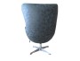Дизайнерское кресло EGG CHAIR черный матовый с эффектом состаренная кожа - 3