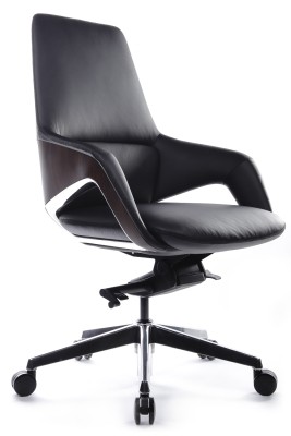 Кресло для персонала Riva Design Chair Aura-M FK005-В черная кожа